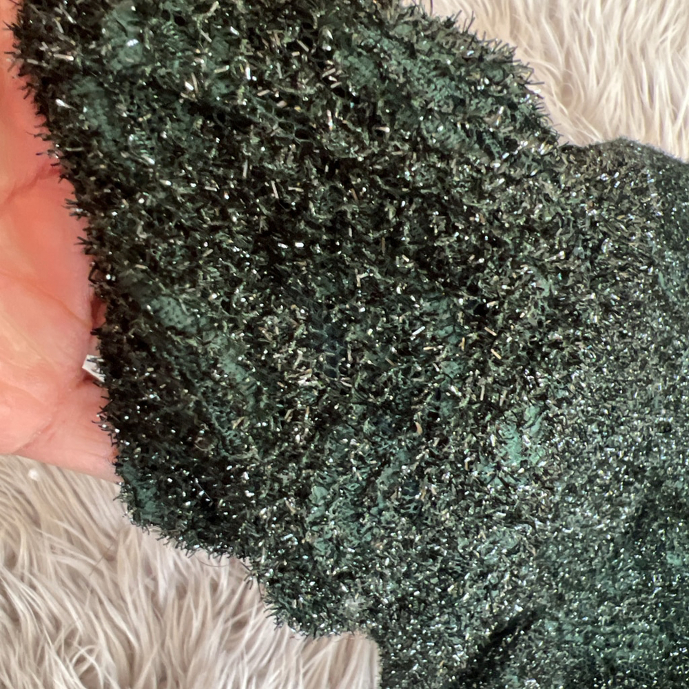 Vintage Green Lands Green Glitter Dress, Size M - Picture 10 of 10